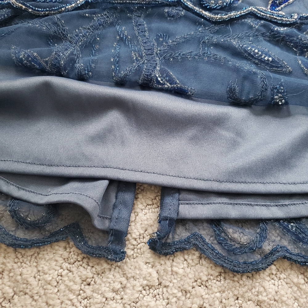 Pisarro Nights Blue Beaded Midi Dress - Picture 9 of 11